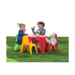 Tavolo-Gioco-Pic-Nic-4-Amici-Sedie-Plastica-Esterno-Casa-Giardino-Giochi-Bambini