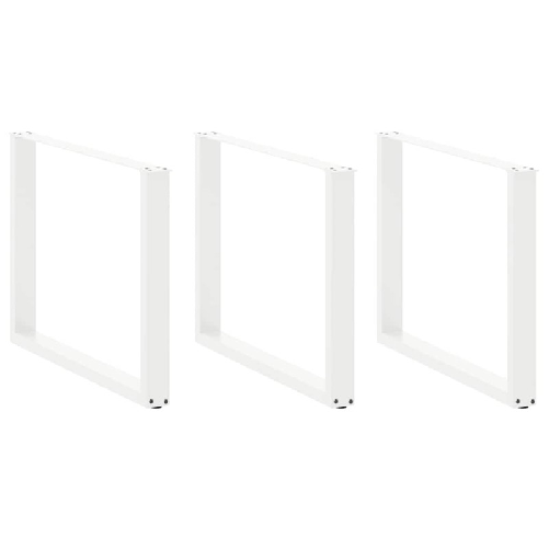 VidaXL Gambe Tavolo Pranzo a U 2 pz Bianco 100x(72-73) cm Acciaio