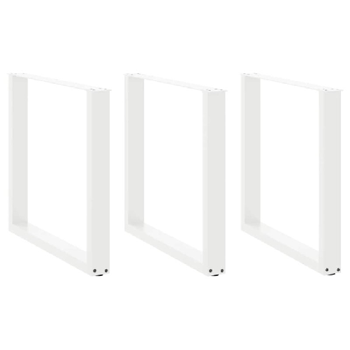 VidaXL Gambe Tavolino da Caffè a U 3 pz Bianco 80x(72-73) cm Acciaio