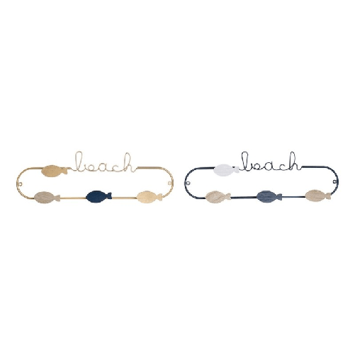 DKD Home Decor Appendiabiti da parete DKD Home Decor Beach Metallo Legno MDF (2 pcs)