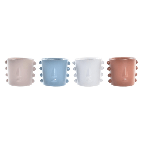 DKD Home Decor Vaso DKD Home Decor Viso Gres (15 x 13 x 12,5 cm) (4 Unità)