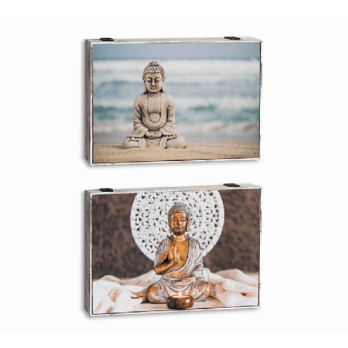 DKD Home Decor Tappi DKD Home Decor Buddha Contatore 46,5 x 6 x 31,5 cm 2 Unità Legno MDF