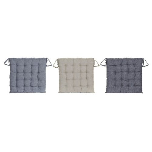 DKD Home Decor  Cuscino per sedie DKD Home Decor Beige Azzurro Poliestere Cotone Alluminio Blu Marino Mediterraneo