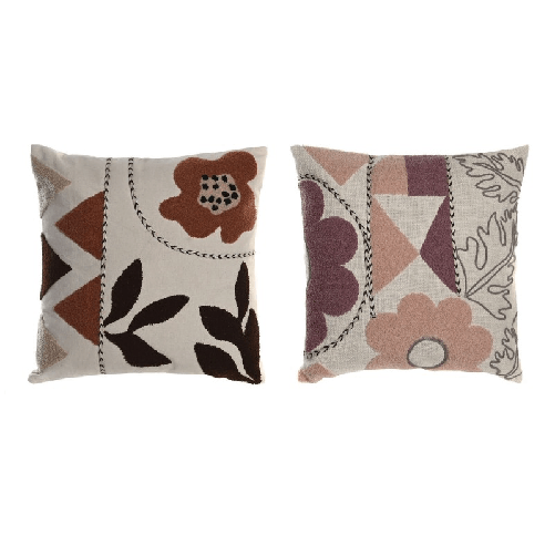DKD Home Decor Cuscino DKD Home Decor Bianco Rosa 45 x 15 x 45 cm (2 Unità)