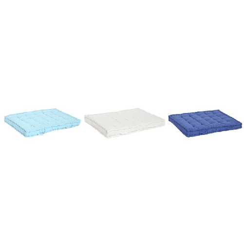 DKD Home Decor  Cuscino da pavimento DKD Home Decor Azzurro Blu Marino Greige 110 x 78 x 12 cm (3 Unità)