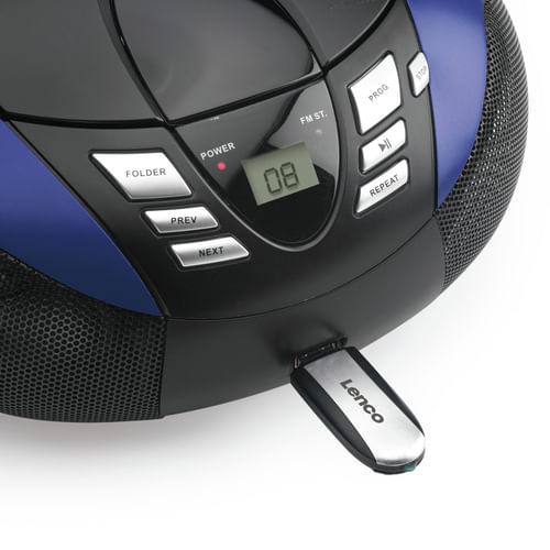 Lenco-SCD-37-USB-Stereo-Boombox-Radio-FM-CD-MP3-Player-USB-2.0-Blu