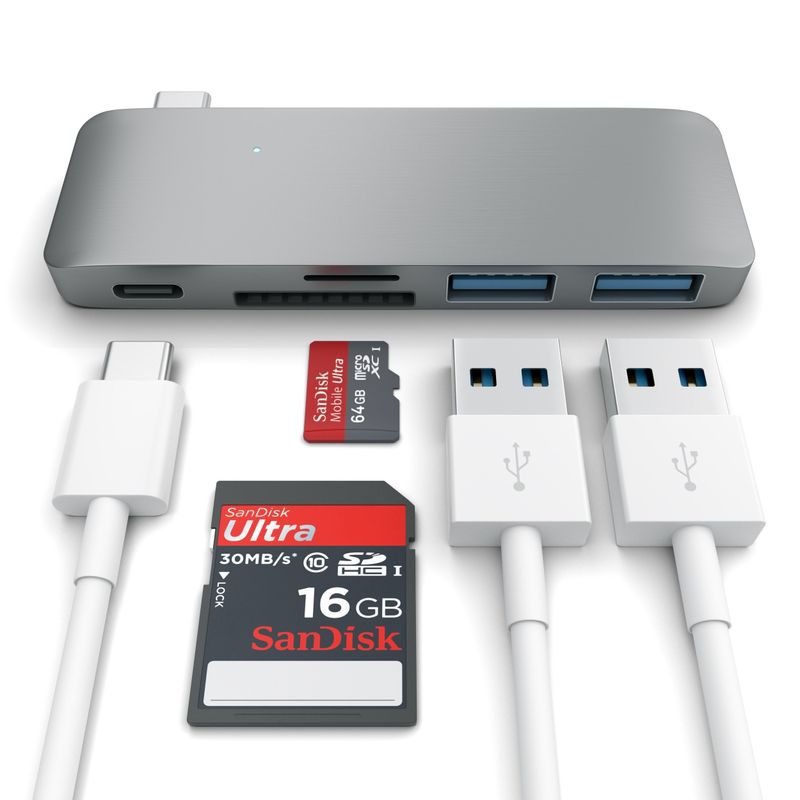 Satechi-Hub-Type-C-Usb-Passthrough-Space-Gray