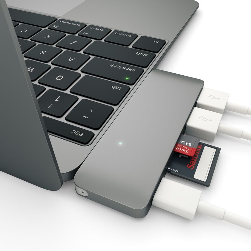 Satechi-Hub-Type-C-Usb-Passthrough-Space-Gray