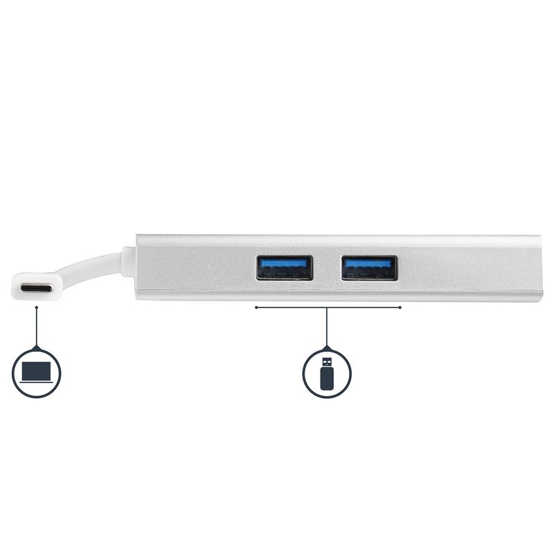StarTech-Adattatore-Multifunzione-USB-C-per-Portatili-Power-Delivery-4K-Hdmi-Bianco-e-Argento