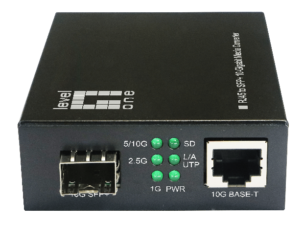 LevelOne GVT-2051 convertitore multimediale di rete 10000 Mbit/s Nero