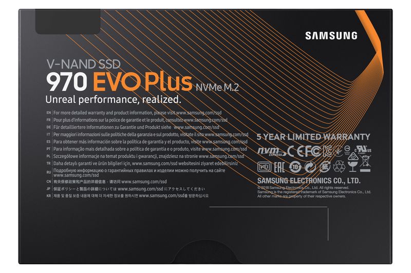 Samsung-MZ-V7S500BW-Hard-disk-SSD-500GB-970-EVO-PLUS-M.2-NVMe-Nero-Arancione
