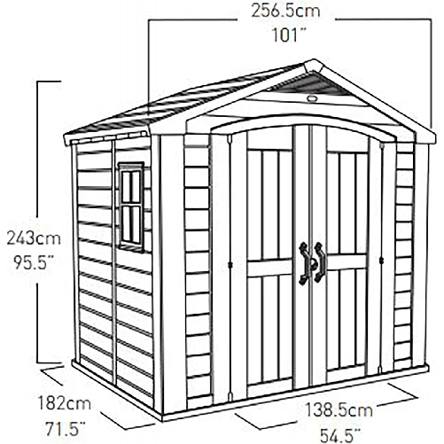 Keter-Casetta-per-Attrezzi-Factor-2.5x1.8-con-Pavimento-Interno-da-Giardino