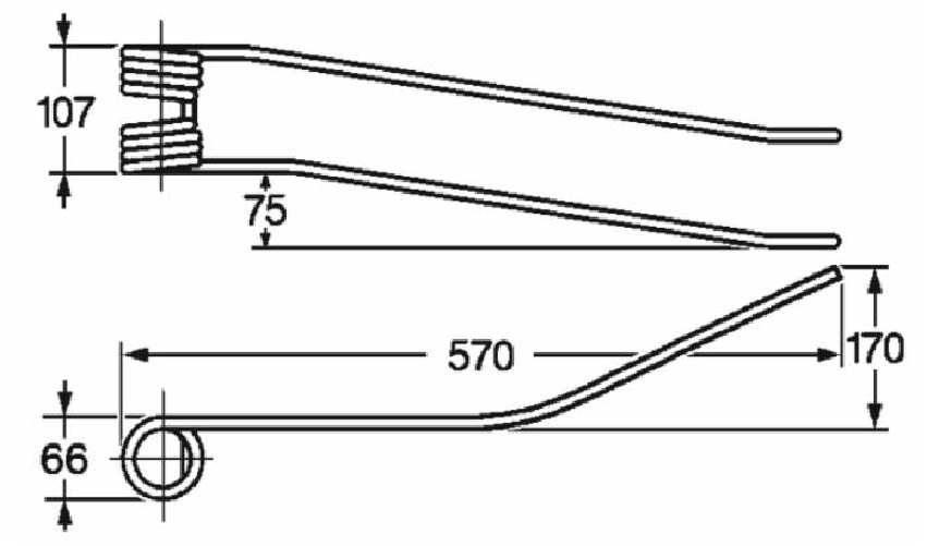Ama  Dente giroandanatore dx a piega centrale adattabile Fiorini 36261090 filo 9 confezione da 5 pezzi