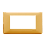 VIMAR  Placca classica 4 moduli serie plana vimar 14654 *** colore reflex ambra, materiale plastica
