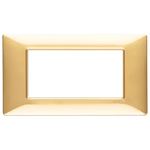 VIMAR  Placca classica 4 moduli serie plana vimar 14654 *** colore oro lucido, materiale plastica