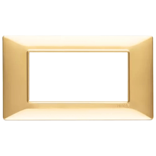VIMAR  Placca classica 4 moduli serie plana vimar 14654 *** colore oro lucido, materiale plastica