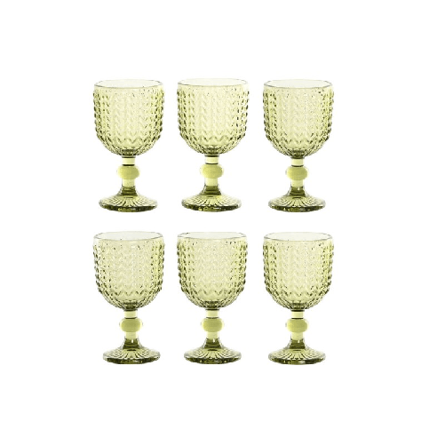 Home ESPRIT Set di Bicchieri Home ESPRIT Verde Cristallo 260 ml (6 Unità)