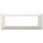 VIMAR  Placca vimar modello plana 7 moduli tecnopolimero 14657 *** colore bianco granito, confezione 1