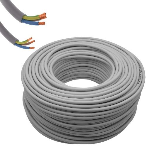 DIMELITALIA  Cavo elettrico grigio fror gommato flessibile tutor tripolare antifiamma 3 fili *** lunghezza