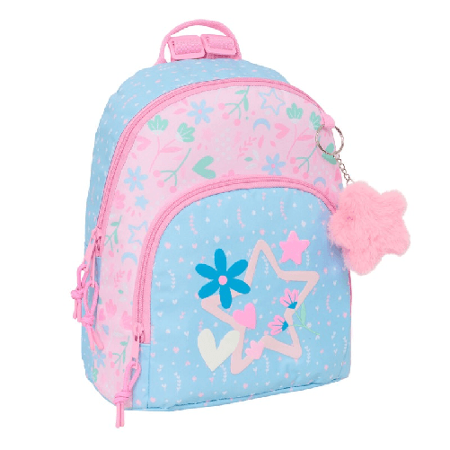 BlackFit8 Zaino BlackFit8 Smile Rosa Azzurro Chiaro 25 x 30 x 13 cm Mini