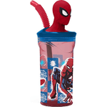 Spider-Man Bicchiere con Cannuccia Spider-Man CZ11338 3D