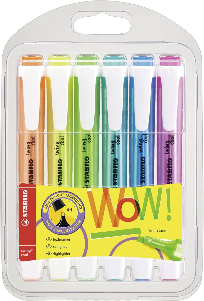 Evidenziatore---STABILO-swing-cool---Astuccio-da-6---Colori-assortiti