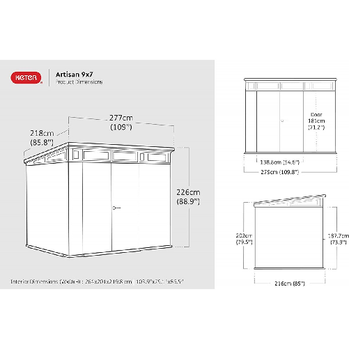 Casetta-Artisan-per-Attrezzi-Keter-2.7x2-Addossata-con-Pavimento-Interno