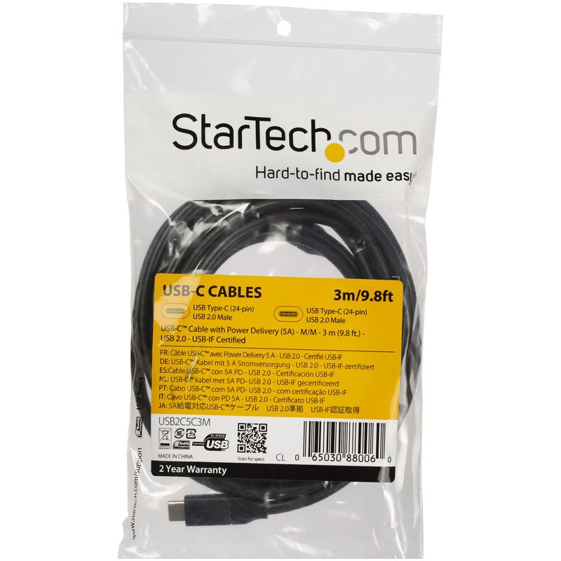 Startech-Cavo-Usb-C-a-Usb-C-con-Power-Delivery-Pd-5a-Usb-2.0-3mt