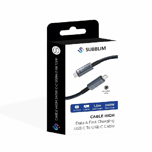 Subblim Cavo USB-C con USB-C Subblim HIGH