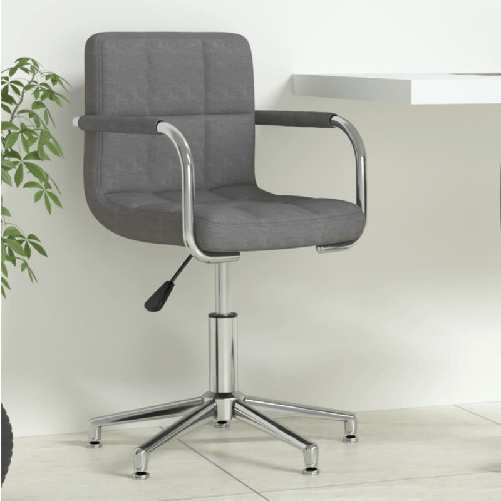 VidaXL Sedia da Ufficio Girevole Grigio Scuro in Tessuto