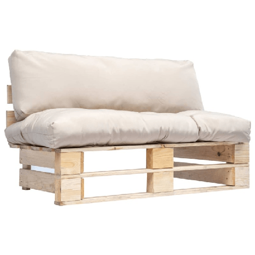 VidaXL Divano da Giardino a Pallet con Cuscini Sabbia in Legno di Pino