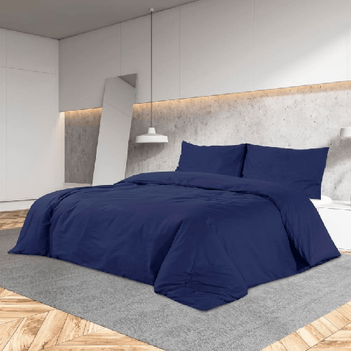VidaXL Set Copripiumino Blu Marino 260x220 cm in Cotone