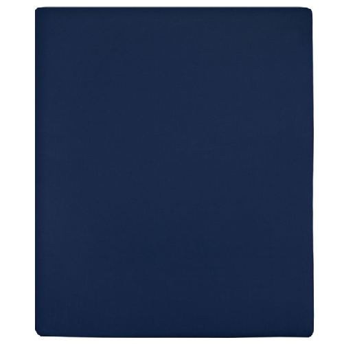 VidaXL Lenzuola con Angoli Jersey 2pz Blu Marino 180x200 cm Cotone