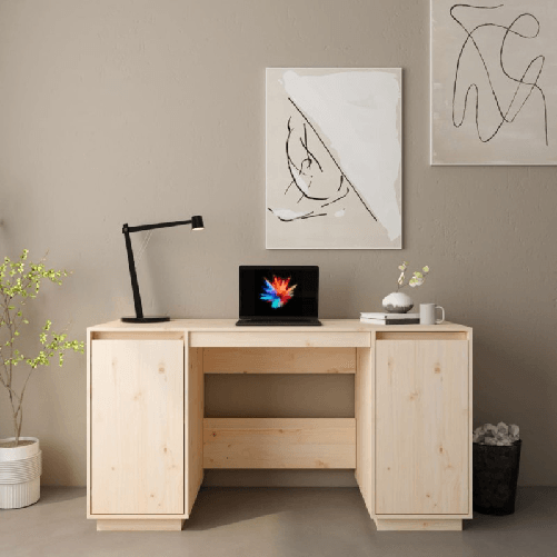 VidaXL Scrivania 140x50x75 cm in Legno Massello di Pino