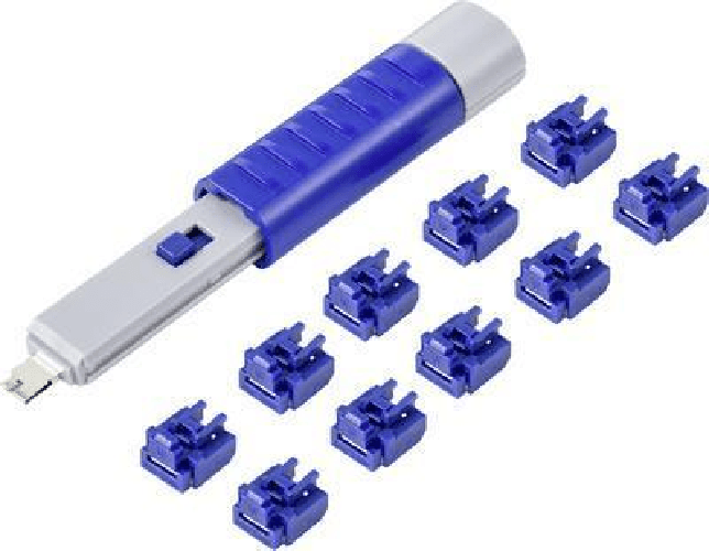 Renkforce RJ45 LAN Port Schloss RF-4695234 10er Set Silber-Blau inkl. 1 Schl¼ssel RF-4695234 (RF-4695234)