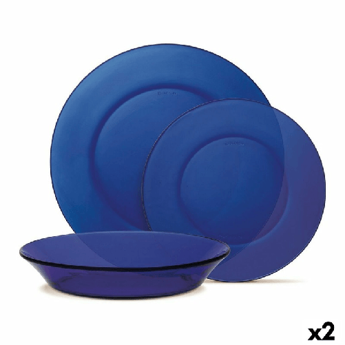 Duralex Set di Stoviglie Duralex Lys Vetro Blu scuro 12 Pezzi (2 Unità)