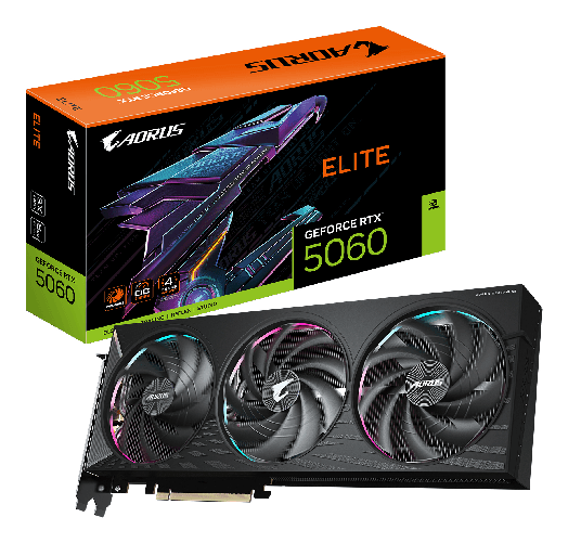 GIGABYTE AORUS GeForce RTX 5060 ELITE 8G Scheda Grafica - 8GB GDDR7, 128bit, PCI-E 5.0