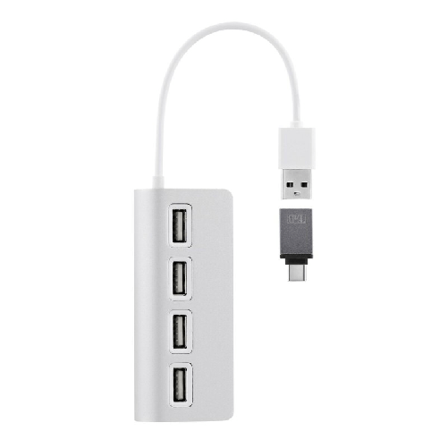 T'NB Hub USB T'NB TNB HUB autoalimentado USB 2.0 de 4 puertos - aluminio Grigio