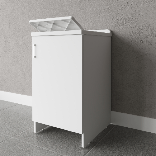 OGOMONDO Mobile lavanderia bianco lavabo resina 45x50x85 asse lavaggio cm anta singola