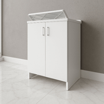 OGOMONDO Mobile lavanderia bianco lavabo resina 45x50x85 asse lavaggio cm doppia anta