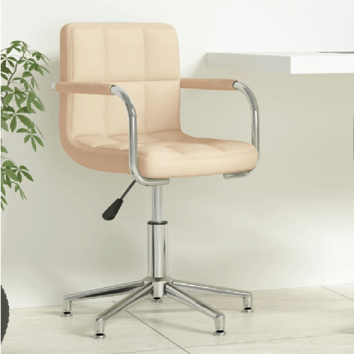VidaXL Sedia Girevole da Ufficio Crema in Tessuto