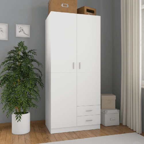 VidaXL Armadio Bianco 80x52x180 cm in Legno Multistrato