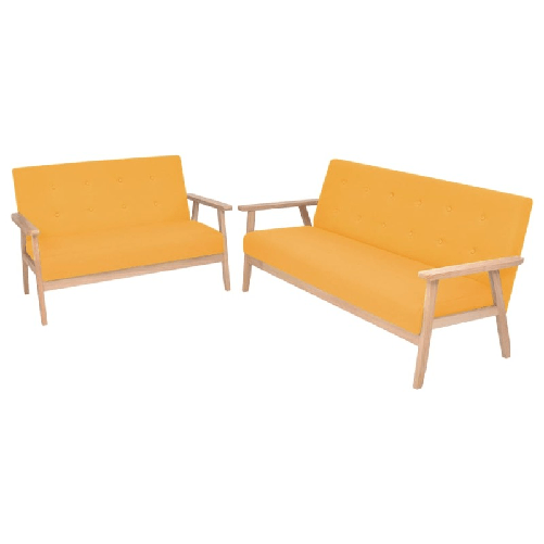 VidaXL Set di Divani 2 pz in Tessuto Giallo