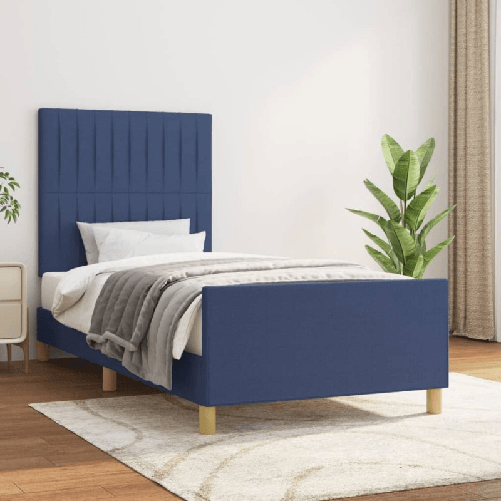 VidaXL Giroletto con Testiera Blu 90x190 cm in Tessuto