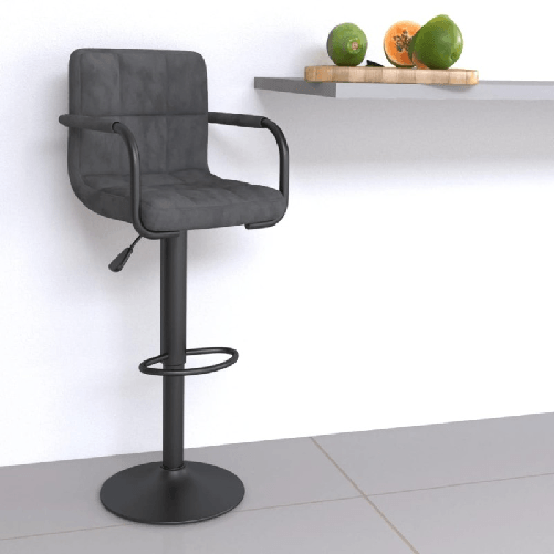 VidaXL Sgabello da Bar Grigio Scuro in Velluto