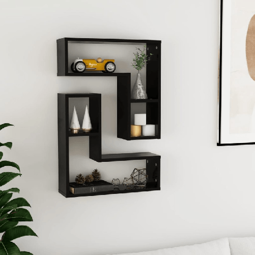 VidaXL Mensole a Muro 2 pz Nere 50x15x50 cm in Legno Multistrato