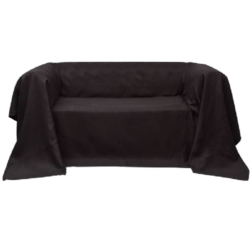 VidaXL Fodera per divano in micro-camoscio marrone 140 x 210 cm
