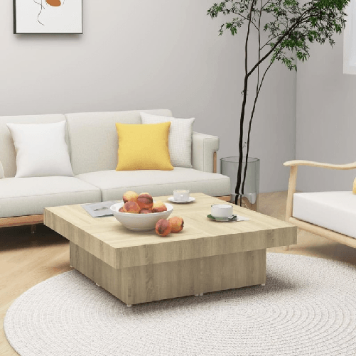 VidaXL Tavolino da Salotto Rovere Sonoma 90x90x28 cm Legno Multistrato