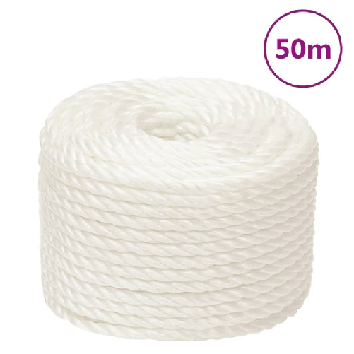 VidaXL Corda da Lavoro Bianca 24 mm 50 m in Polipropilene