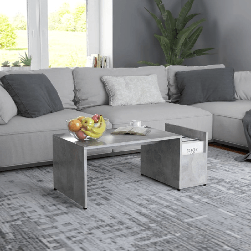 VidaXL Tavolino da Salotto Grigio Cemento 90x45x35cm Legno Multistrato